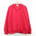 XL★古着 IZOD 長袖 ナイロン ジャケット メンズ 90年代 90s Vネック 赤 レッド 25mar11 中古 アウター ウインドブレーカー