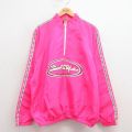 XL★古着 サーフスタイル 長袖 ハーフジップ ナイロン ジャケット メンズ 90年代 90s ビッグロゴ 大きいサイズ ピンク他 25sep04 中古 アウター ウインドブレーカー