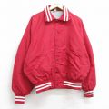 L★古着 Dunbrooke 長袖 ナイロン ジャケット メンズ 80年代 80s ラグラン 襟付き 赤 レッド 25sep04 中古 アウター ウインドブレーカー