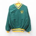 XL★古着 長袖 ナイロン ジャケット メンズ 80年代 80s 羊 FLAT ROCK Vネック 緑 グリーン 【spe】 25sep26 中古 アウター ウインドブレーカー
