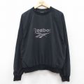 XL★古着 リーボック REEBOK 長袖 ナイロン ジャケット メンズ 90年代 90s ビッグロゴ クルーネック 黒 ブラック 【spe】 25oct01 中古 アウター ウインドブレーカー