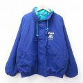 XL★古着 長袖 ナイロン ジャケット メンズ 90年代 90s Pursuit ラグラン 大きいサイズ USA製 紺他 ネイビー 内側キルティング 25oct03 中古 アウター ウインドブレーカー