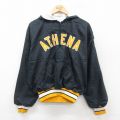 M★古着 デロング 長袖 ハーフジップ ナイロン ジャケット メンズ 80年代 80s ATHENA USA製 タロン 黒他 ブラック 25oct07 中古 アウター ウインドブレーカー