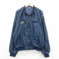 XL★古着 ホロウェイ 長袖 ナイロン ジャケット メンズ 90年代 90s LUBRIZOL 大きいサイズ USA製 紺 ネイビー 25oct08 中古 アウター ウインドブレーカー