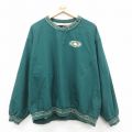 XL★古着 長袖 ジャケット メンズ 90年代 90s EMPIRE STATE 大きいサイズ クルーネック USA製 緑 グリーン 25oct09 中古 アウター ウインドブレーカー