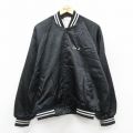 XL★古着 長袖 ナイロン ジャケット メンズ 90年代 90s ソフトボール USA製 黒 ブラック 25oct09 中古 アウター ウインドブレーカー