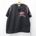 XL★古着 半袖 ナイロン ジャケット メンズ 90年代 90s R 大きいサイズ ヘンリーネック USA製 黒他 ブラック 25oct11 中古 アウター ウインドブレーカー