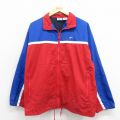 L★古着 リーボック REEBOK 長袖 ナイロン ジャケット メンズ ワンポイントロゴ 赤他 レッド 25oct16 中古 アウター ウインドブレーカー