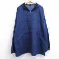 XL★古着 ナイキ NIKE 長袖 ナイロン ジャケット アノラック パーカー メンズ 90年代 90s ワンポイントロゴ センターウォッシュ 大きいサイズ ロング丈 紺 ネイビー 【spe】 25oct20 中古 アウター ウインドブレーカー
