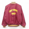 XL★古着 Dunbrooke 長袖 ナイロン ジャケット メンズ 80年代 80s トリニティ 大学 サッカー ラグラン USA製 エンジ他 25oct28 中古 アウター ウインドブレーカー