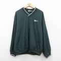 XL★古着 リーボック REEBOK 長袖 ナイロン ジャケット メンズ 90年代 90s ワンポイントロゴ 大きいサイズ Vネック 緑 グリーン 25oct30 中古 アウター ウインドブレーカー