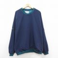 XL★古着 SDI 長袖 ナイロン ジャケット メンズ 90年代 90s ゴルフ 大きいサイズ クルーネック USA製 紺他 ネイビー 25oct31 中古 アウター ウインドブレーカー