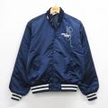 M★古着 長袖 ナイロン ジャケット メンズ 90年代 90s コンセント utah power USA製 紺 ネイビー 内側キルティング 25nov04 中古 アウター ウインドブレーカー