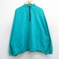 XL★古着 サーフスタイル 長袖 ハーフジップ ナイロン ジャケット メンズ 90年代 90s 大きいサイズ USA製 青緑系 25nov04 中古 アウター ウインドブレーカー