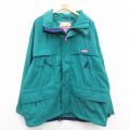 XL★古着 アメリカンイーグル American Eagle 長袖 ナイロン ジャケット メンズ 大きいサイズ ロング丈 青緑 内側メッシュ 25nov04 中古 アウター ウインドブレーカー