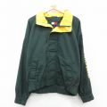 XL★古着 トミーヒルフィガー TOMMY HILFIGER 長袖 ブランド ナイロン ジャケット メンズ 90年代 90s ビッグロゴ ラグラン 緑 グリーン 内側メッシュ 25nov04 中古 アウター ウインドブレーカー