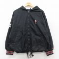 XL★古着 長袖 ナイロン ジャケット パーカー メンズ 90年代 90s USA製 黒他 ブラック 25nov05 中古 アウター ウインドブレーカー