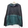 L★古着 長袖 ハーフジップ ナイロン ジャケット アノラック パーカー メンズ 90年代 90s ツートンカラー 黒他 ブラック 25nov05 中古 アウター ウインドブレーカー