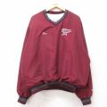 XL★古着 デロング 長袖 ナイロン ジャケット メンズ 90年代 90s STARS 大きいサイズ Vネック USA製 エンジ他 25nov15