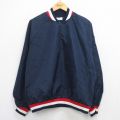 XL★古着 長袖 ハーフジップ ナイロン ジャケット メンズ 90年代 90s ラグラン USA製 紺他 25nov17