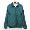 XL★古着 ラッセル 長袖 ナイロン ジャケット メンズ 00年代 00s ワンポイントロゴ 緑他 25nov17