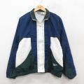 L★古着 リーボック 長袖 ナイロン ジャケット メンズ 90年代 90s ワンポイントロゴ 紺他 25nov17