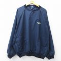 XL★古着 長袖 ナイロン ジャケット メンズ 90年代 90s Thomson ラグラン 大きいサイズ クルーネック USA製 紺 25nov19