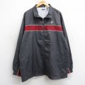XL★古着 フィラ FILA 長袖 ナイロン ジャケット メンズ 00年代 00s ワンポイントロゴ 大きいサイズ ロング丈 濃グレー 25nov20