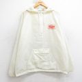 XL★古着 MVスポーツ 長袖 ハーフジップ ナイロン ジャケット アノラック パーカー メンズ 90年代 90s KLAR リップストップ ラグラン 白 25nov20