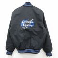 M★古着 デロング 長袖 ナイロン ジャケット メンズ 90年代 90s Livingston Lightning サンダー USA製 黒他 内側キルティング 25dec05