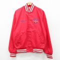 XL★古着 長袖 ナイロン ジャケット メンズ 90年代 90s S.GLENS FALLS ベースボール USA製 赤 25dec06