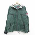 XL★古着 トミーヒルフィガー 長袖 ブランド ナイロン ジャケット パーカー メンズ 90年代 90s ワンポイントロゴ リップストップ 大きいサイズ 緑【spe】 25dec13
