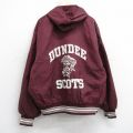 XL★古着 長袖 ハーフジップ ナイロン ジャケット パーカー メンズ 90年代 90s DUNDEE SCOTS 大きいサイズ エンジ 内側キルティング 25dec18