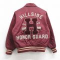 S★古着 長袖 ナイロン ジャケット メンズ 80年代 80s HILLSIDE HONOR GUARD リバーシブル 襟付き エンジ【spe】 25dec18