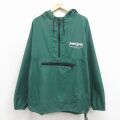 XL★古着 長袖 ナイロン ハーフジップ ジャケット アノラック パーカー メンズ 90年代 90s ニューヨークマラソン ラグラン USA製 緑 25dec19