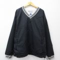 XL★古着 チャンピオン champion 長袖 ナイロン ジャケット メンズ 00年代 00s 大きいサイズ Vネック 黒他 26jan05