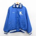 XL★古着 長袖 ナイロン ジャケット 90年代 90s Keystone USA製 青 内側キルティング 26jan13
