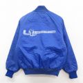 M★古着 デロング 長袖 ナイロン ジャケット メンズ 90年代 90s YEAGER ラグラン USA製 青 内側キルティング 26jan20