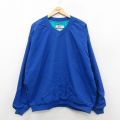 XL★古着 長袖 ナイロン ジャケット メンズ 90年代 90s 大きいサイズ クルーネック USA製 青 26jan28
