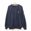 XL★古着 長袖 ナイロン ジャケット メンズ 90年代 90s USオープン インディアンヘッド ラグラン クルーネック 紺他 26feb09