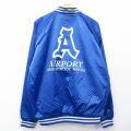 XL★古着 長袖 ナイロン ジャケット メンズ AIRPORT 大きいサイズ 青 26feb12