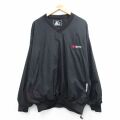 XL★古着 スターター 長袖 ナイロン ジャケット メンズ 00年代 00s Sprint 大きいサイズ Vネック 黒 26feb12