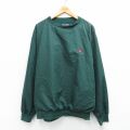 XL★古着 ラルフローレン ポロゴルフ 長袖 ナイロン ジャケット メンズ 90年代 90s ワンポイントロゴ 大きいサイズ クルーネック 緑 内側メッシュ【spe】 26feb12