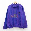XL★古着 サーフスタイル 長袖 ハーフジップ ナイロン アノラック ジャケット メンズ 90年代 90s バージニア 大きいサイズ USA製 紫系 26feb17