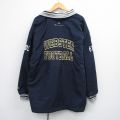 XL★古着 チャンピオン champion 長袖 ナイロン ジャケット メンズ 00年代 00s WEBSTER フットボール 刺繍 大きいサイズ ロング丈 紺 内側キルティング 26mar02