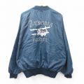 XL★古着 Dunbrooke 長袖 ナイロン ジャケット メンズ 90年代 90s ZENOBIA 飛行機 刺繍 ラグラン 大きいサイズ USA製 紺【spe】 26mar06