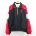 XL★古着 長袖 ハーフジップ ナイロン ジャケット メンズ 90年代 90s HARRISBURG USA製 黒他 26mar07