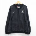 XL★古着 ナイキ NIKE 長袖 ナイロン ジャケット メンズ 00年代 00s ワンポイントロゴ サッカー 大きいサイズ Vネック 黒 26mar07