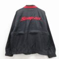 XL★古着 長袖 ナイロン ジャケット メンズ スナップオン 刺繍 黒【spe】 26mar09