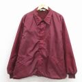 XL★古着 長袖 ナイロン ジャケット メンズ 90年代 90s エンジ 内側ボア 26mar09